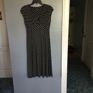 Like new black and white polk a dot long dress.
